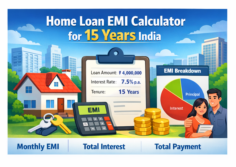Home Loan EMI Calculator for 15 Years India