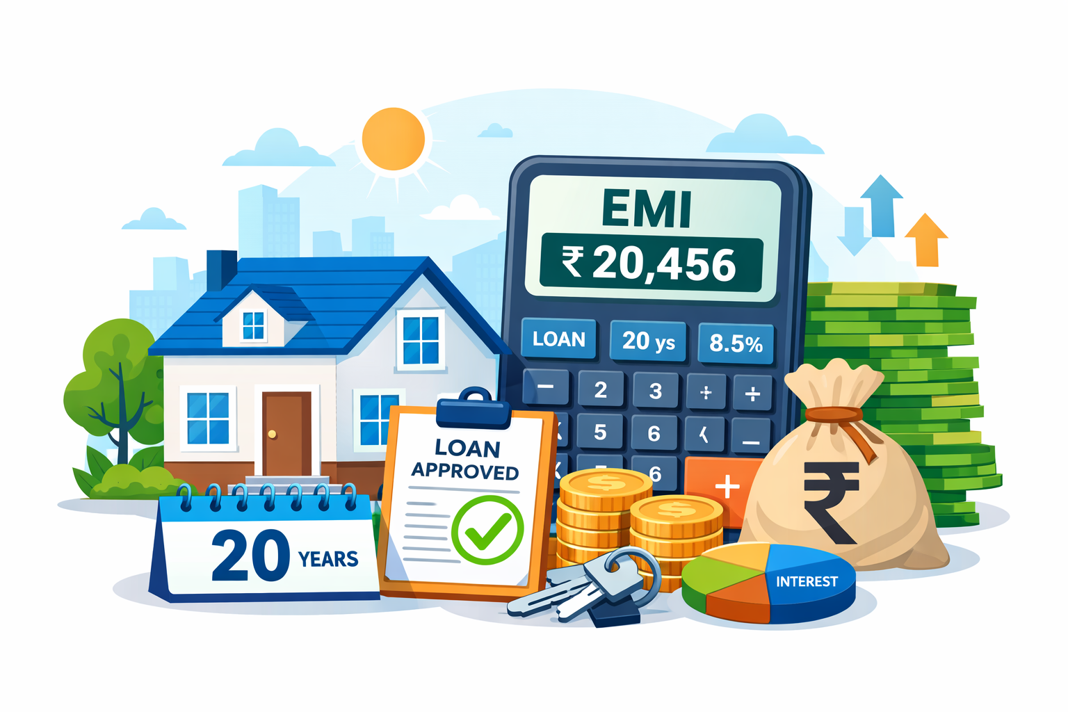 Home Loan EMI Calculator for 20 Years India